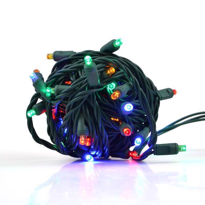 Angle. Celebrations - Celebrations LED Grand Mini Multicolored 50 ct String Christmas Lights 25 ft..