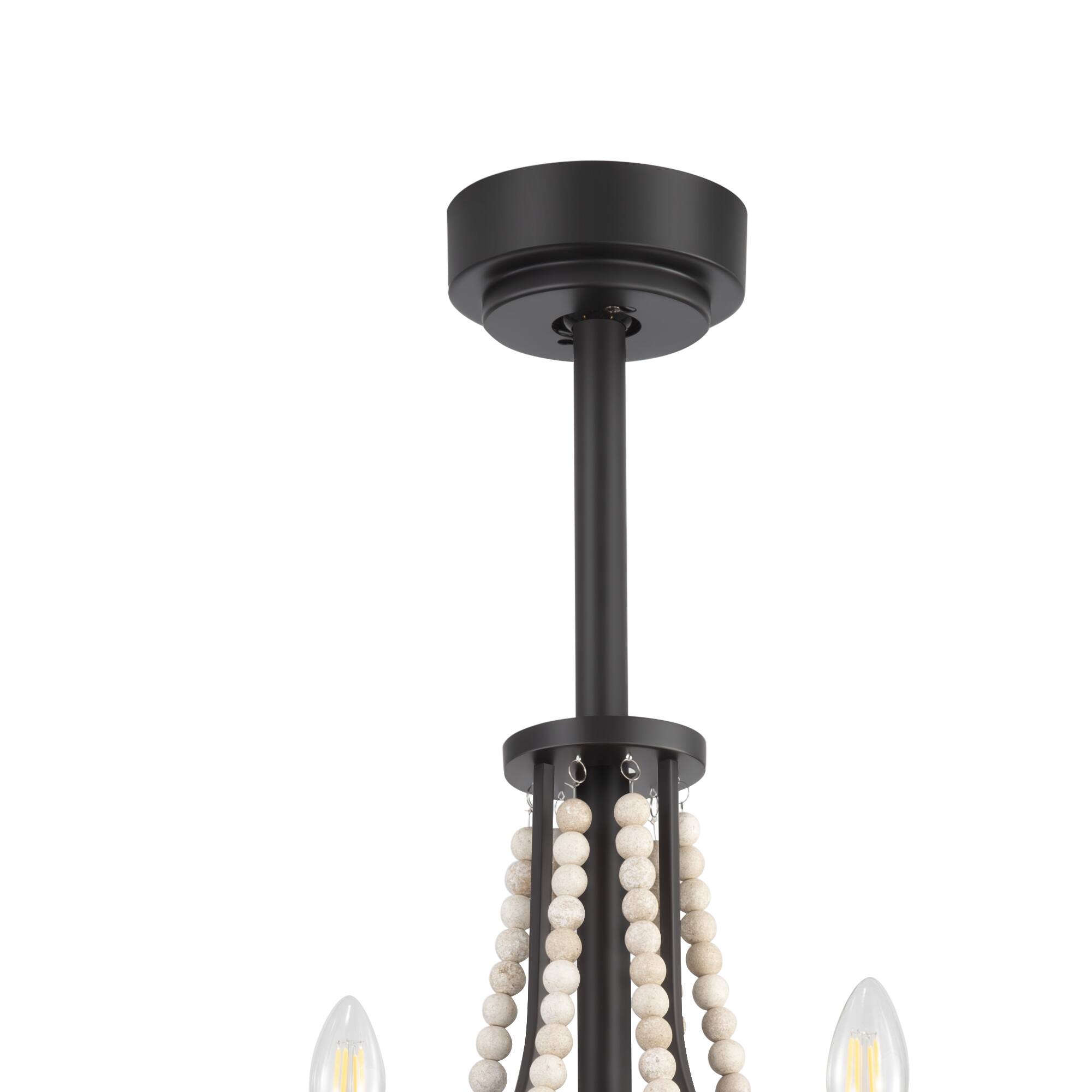 Alt View 8. Breezary - 22-Inch Crystal Light Bulb Ceiling Fan, 7 ABS Blades, DC Motor, Semi-Flush Mount, Reversible Function, Remote Control - matte black.