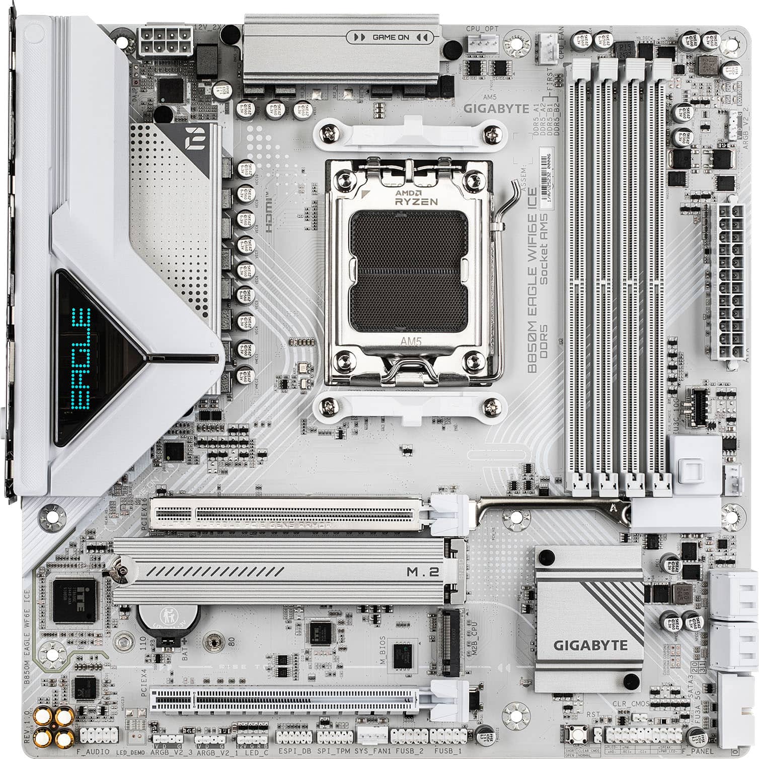 GIGABYTE - B850M EAGLE WIFI6E ICE (Socket AM5) AMD B850 Micro-ATX DDR5 Wi-Fi 6E Motherboard - White