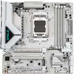 GIGABYTE - B850M EAGLE WIFI6E ICE (Socket AM5) AMD B850 Micro-ATX DDR5 Wi-Fi 6E Motherboard - White - Front_Zoom
