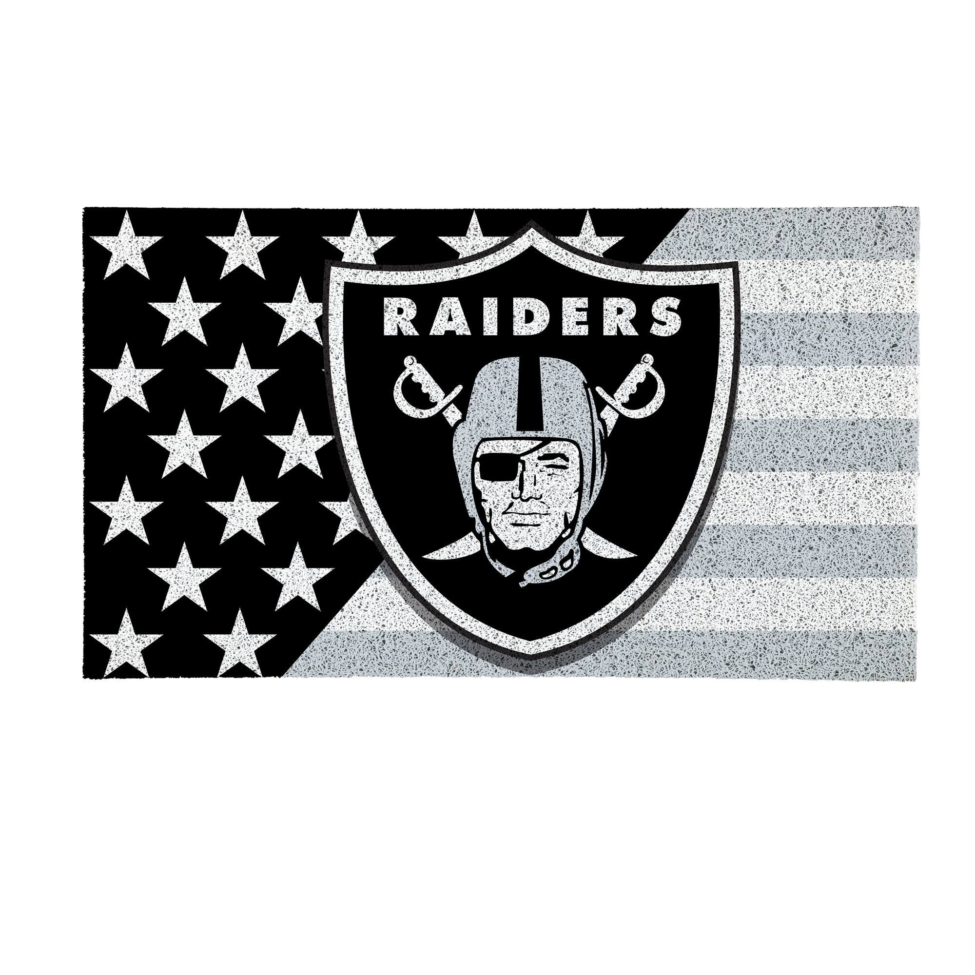 Evergreen Enterprises - Las Vegas Raiders 16" x 28" Stars & Stripes Patriotic Turf Mat - Multicolor