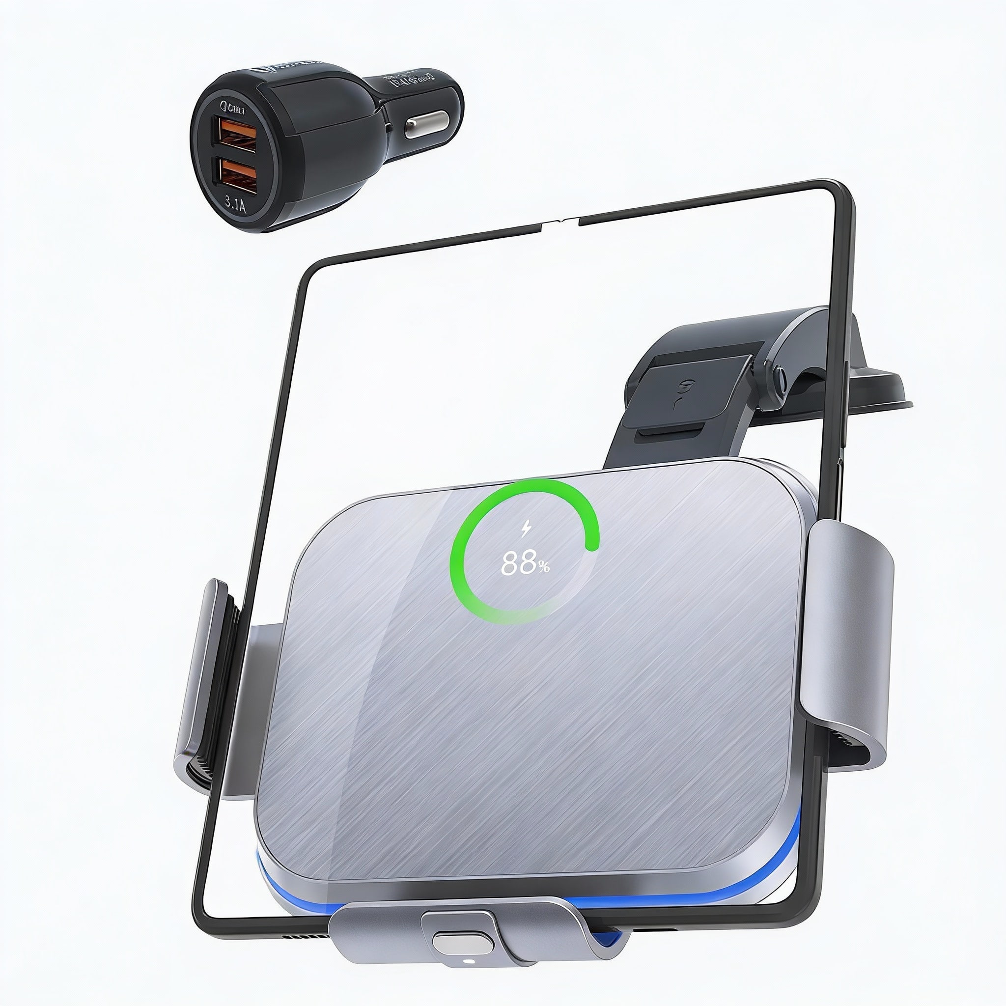 OMOMMD - Dual Coil Wireless Car For Galaxy Z Fold 6 5 mate Xt Fast Chargingcar Phone Mount 4 3 Smartphone Holder Air - Default