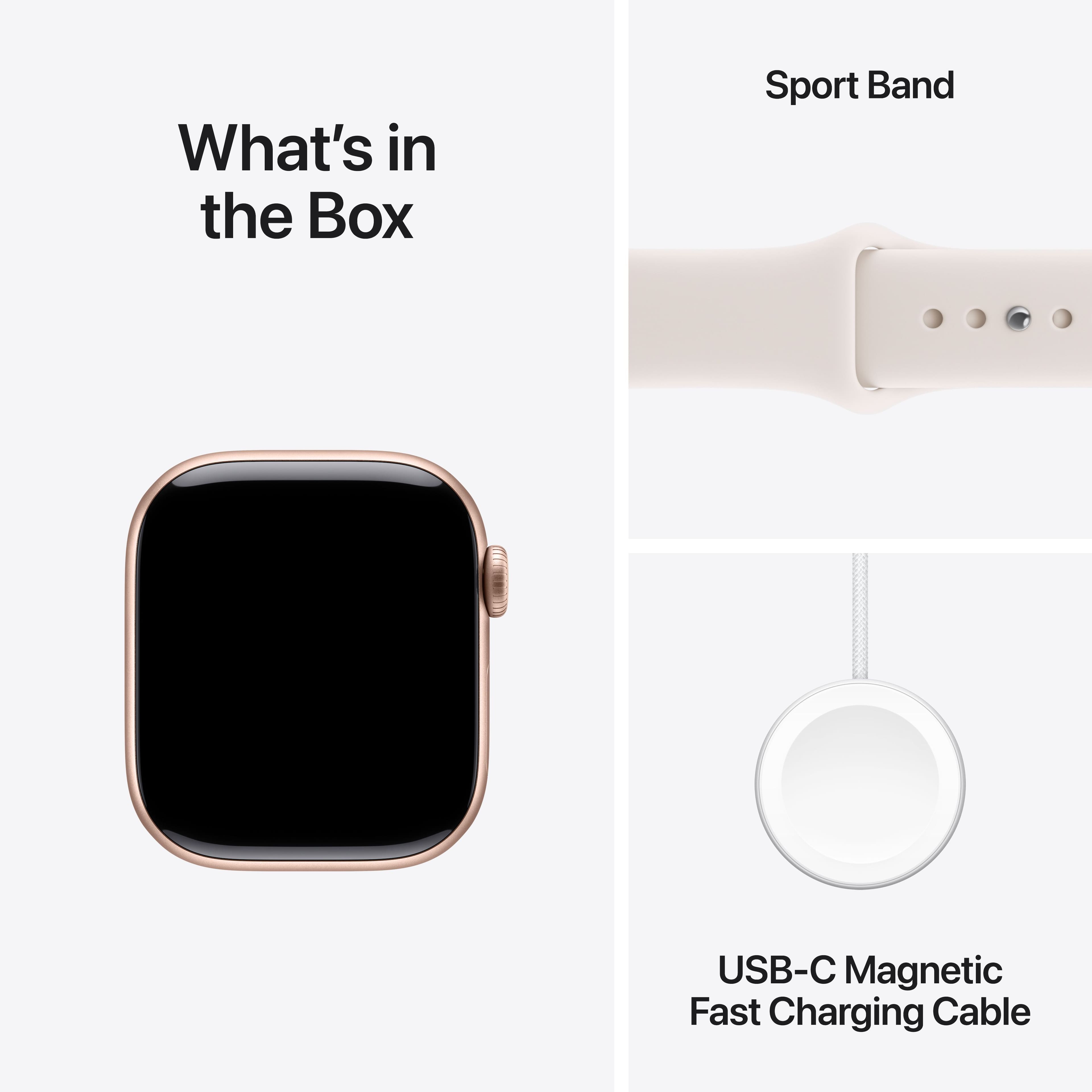 What's in the Box
Sport Band
USB-C Magnetic Fast Charging Cable