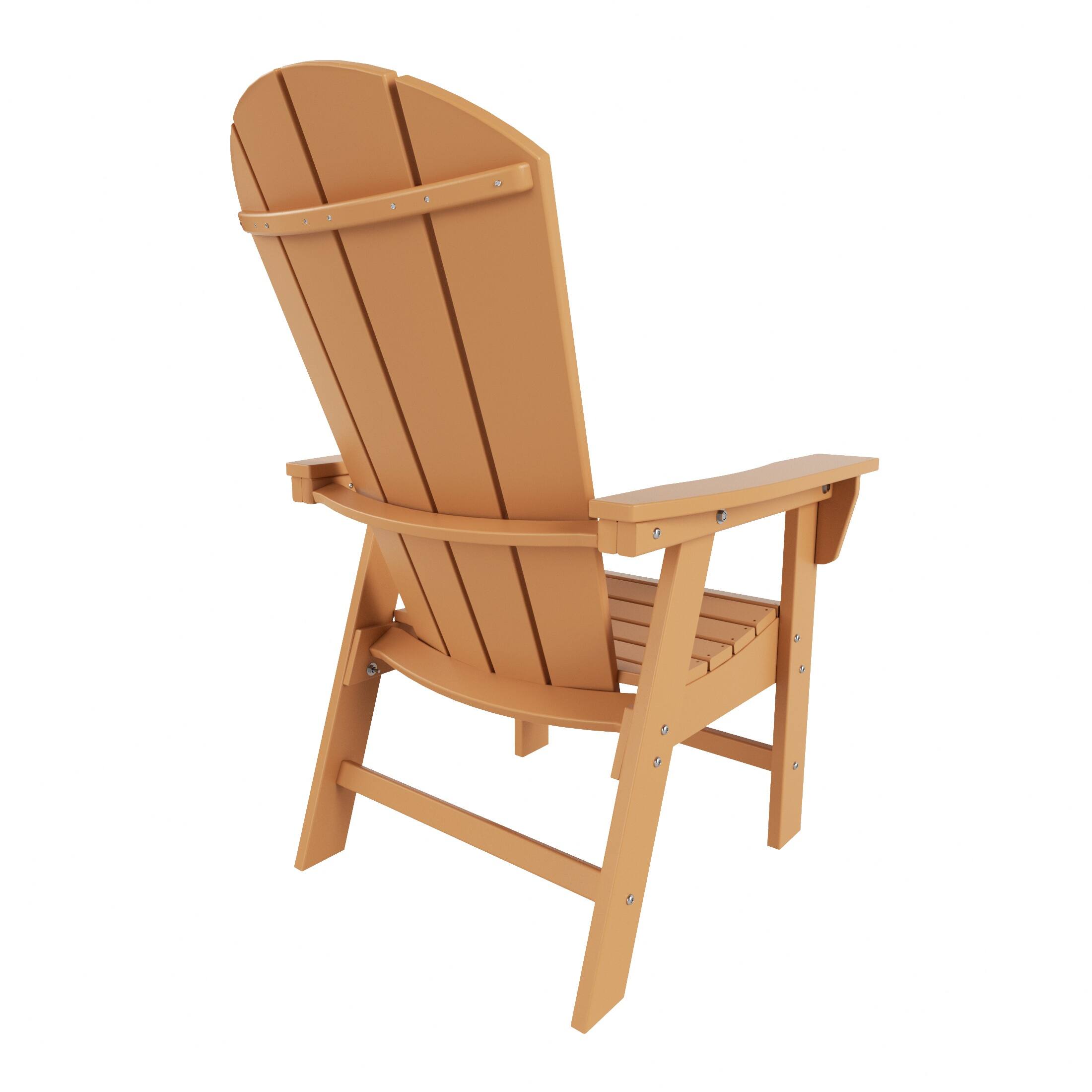 Back. WestinTrends - WestinTrends Malibu Outdoor Patio HDPE Plastic Adirondack Dining Chair - Teak.