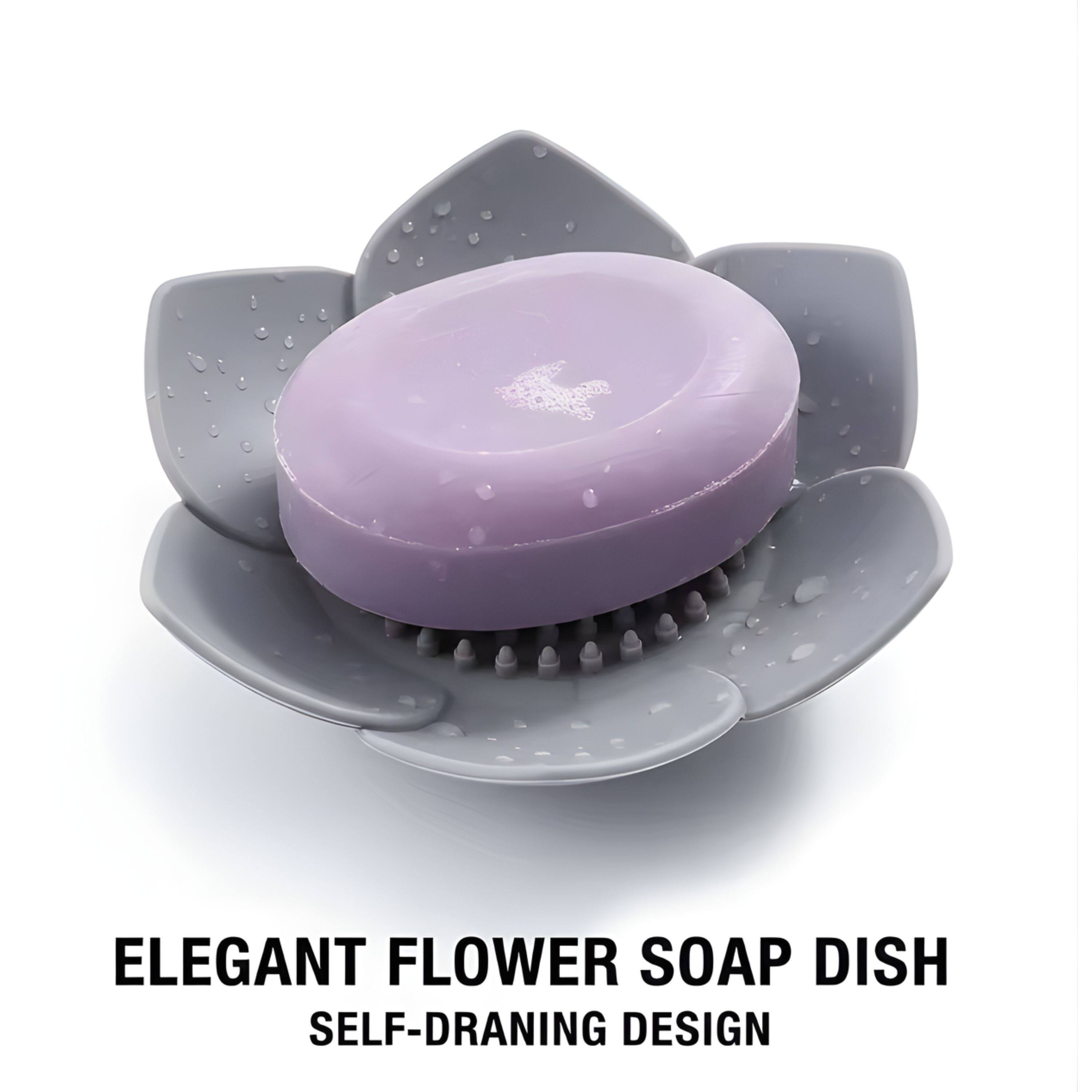 ELEGANT FLOWER SOAP DISH  
SELF-DRANING DESIGN