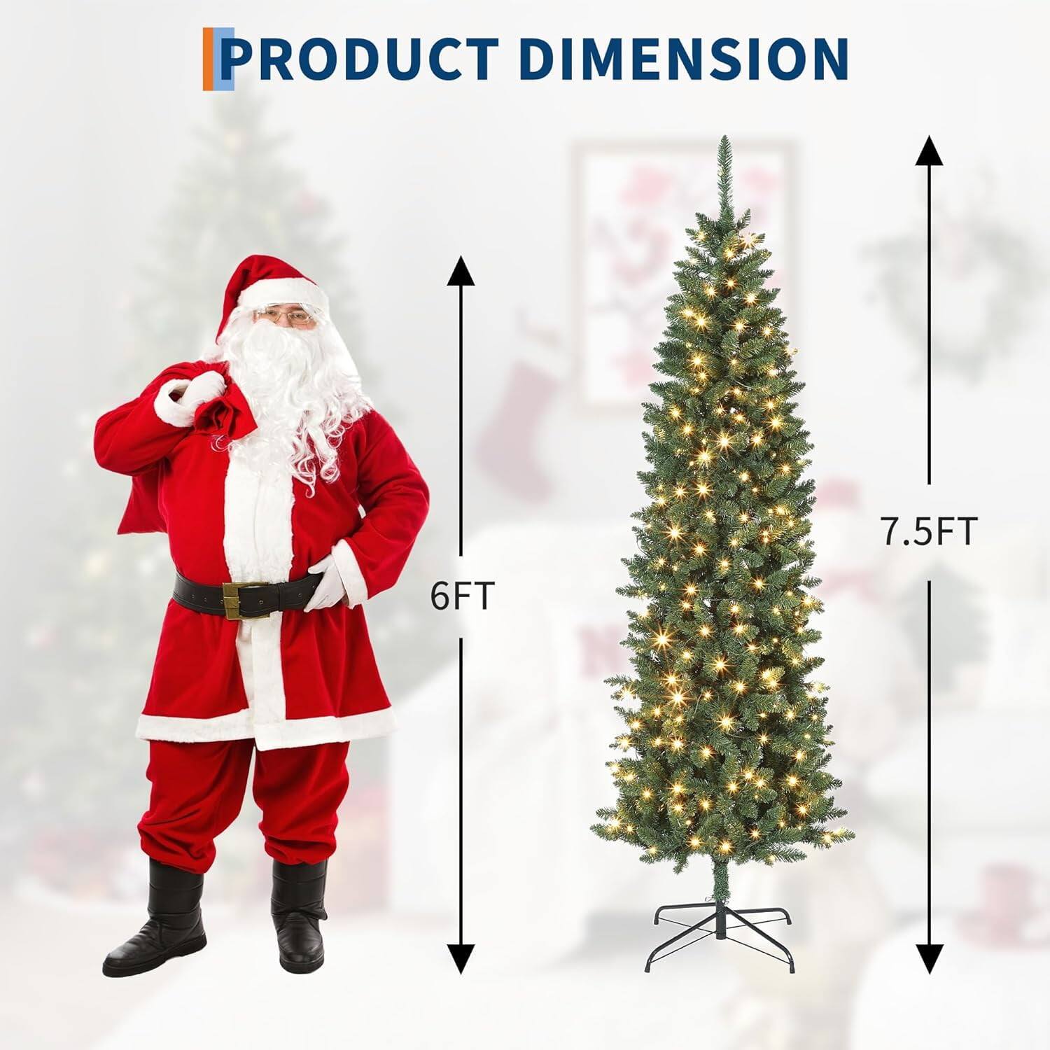 Alt View 5. Jojoka - 7.5FT cial Christmas Tree  Artificial Xmas Tree for Indoor Outdoor Christmas Decorations - 7.5ft.