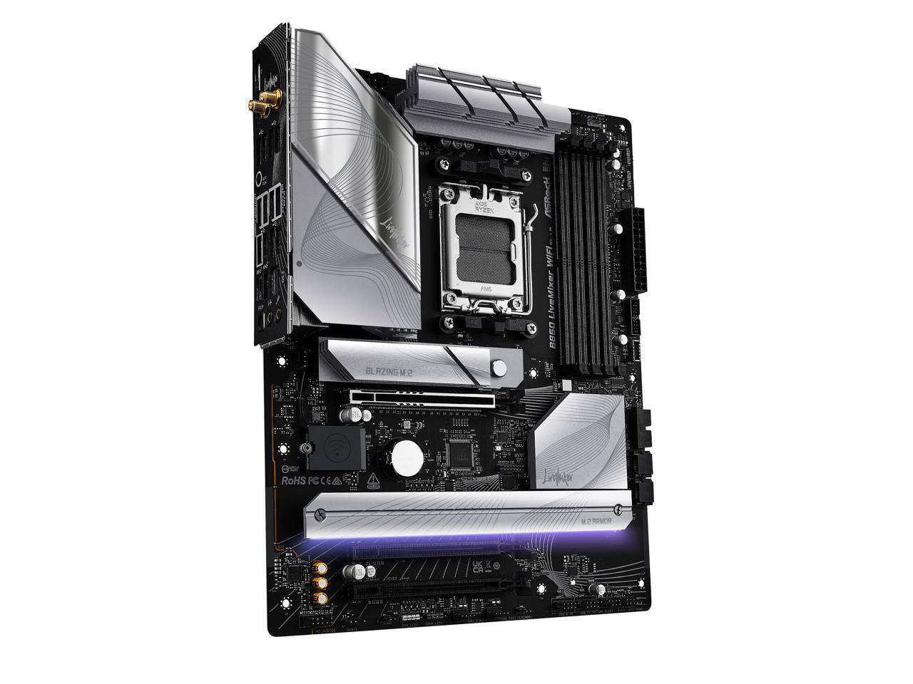 L BLAZING M.2 RYZEN AME X ACRed WIFI LiveMixer B850 a FE: il LUUETE T 0 RoHS FCCEA FC CEA Jiaa 3