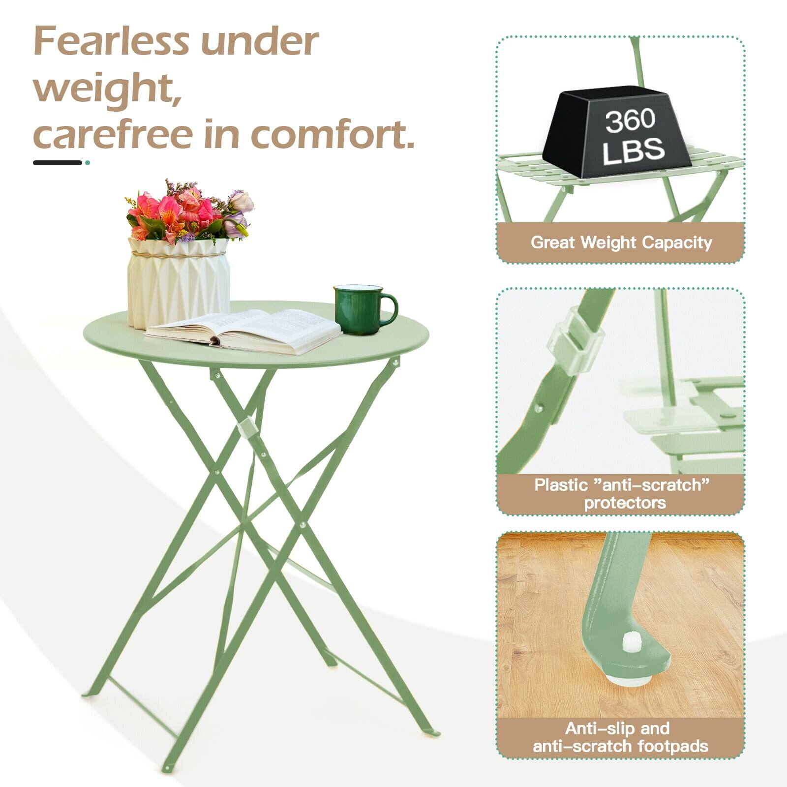 Fearless under weight, carefree in comfort.

- 360 LBS Great Weight Capacity
- Plastic "anti-scratch" protectors
- Anti-slip and anti-scratch footpads
