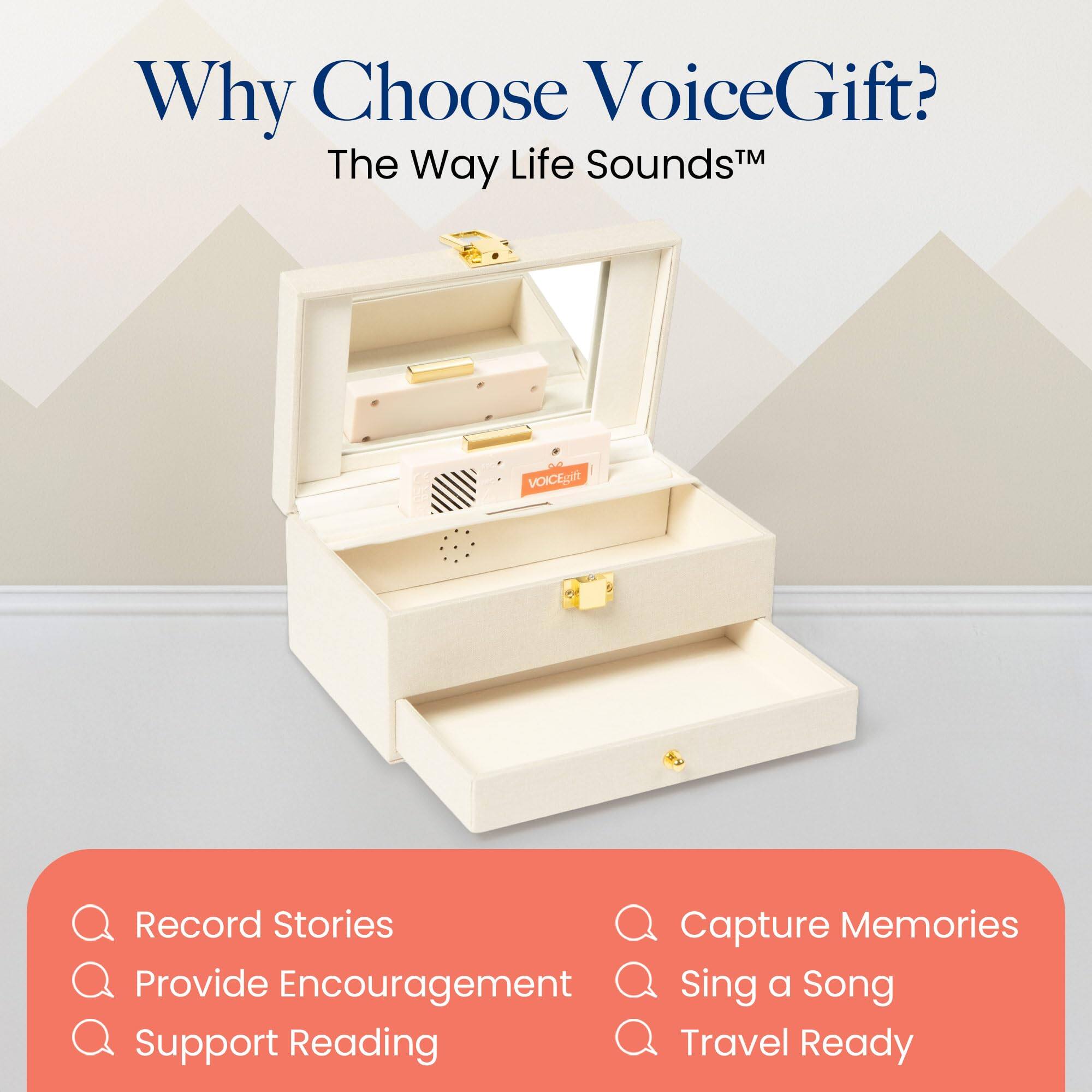Why Choose VoiceGift?  
The Way Life Sounds™

- Record Stories
- Provide Encouragement
- Support Reading
- Capture Memories
- Sing a Song
- Travel Ready