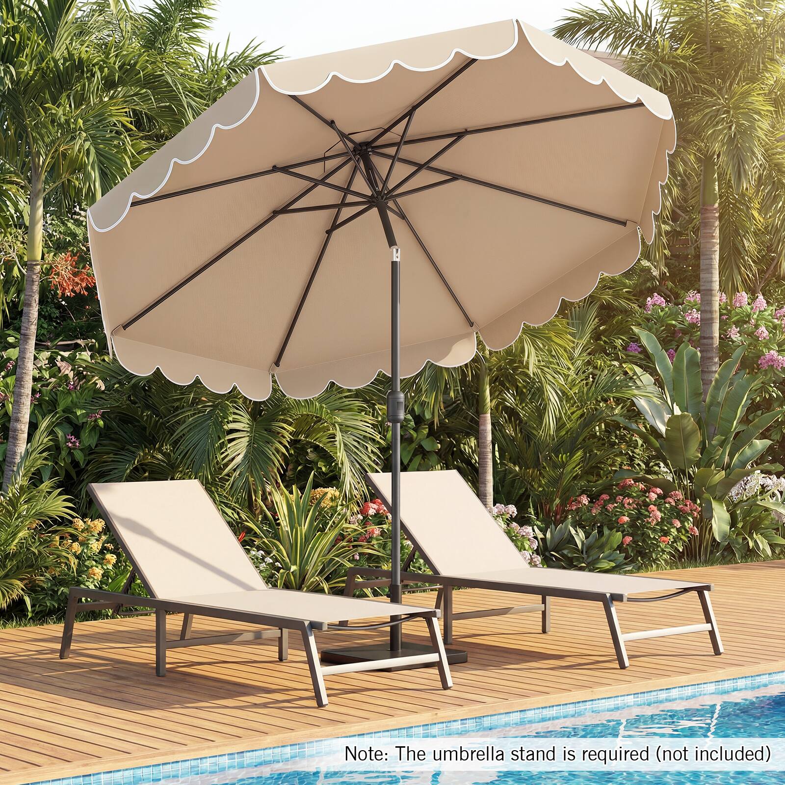 Note: The umbrella stand is required (not included)