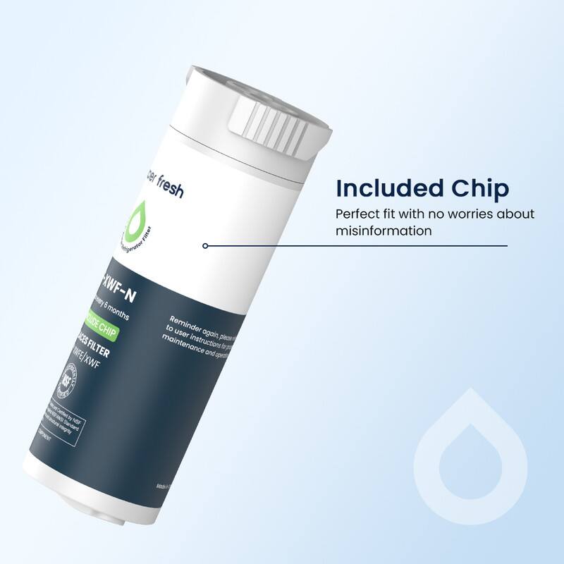 cer fresh Filter XWF-N 6 months 6 CLUDE CHIP to Reminder CES user again, please FILTER maintenance instructions and INFE/ XWF Standard NSF Model

Included Chip Perfect fit with no worries about misinformation