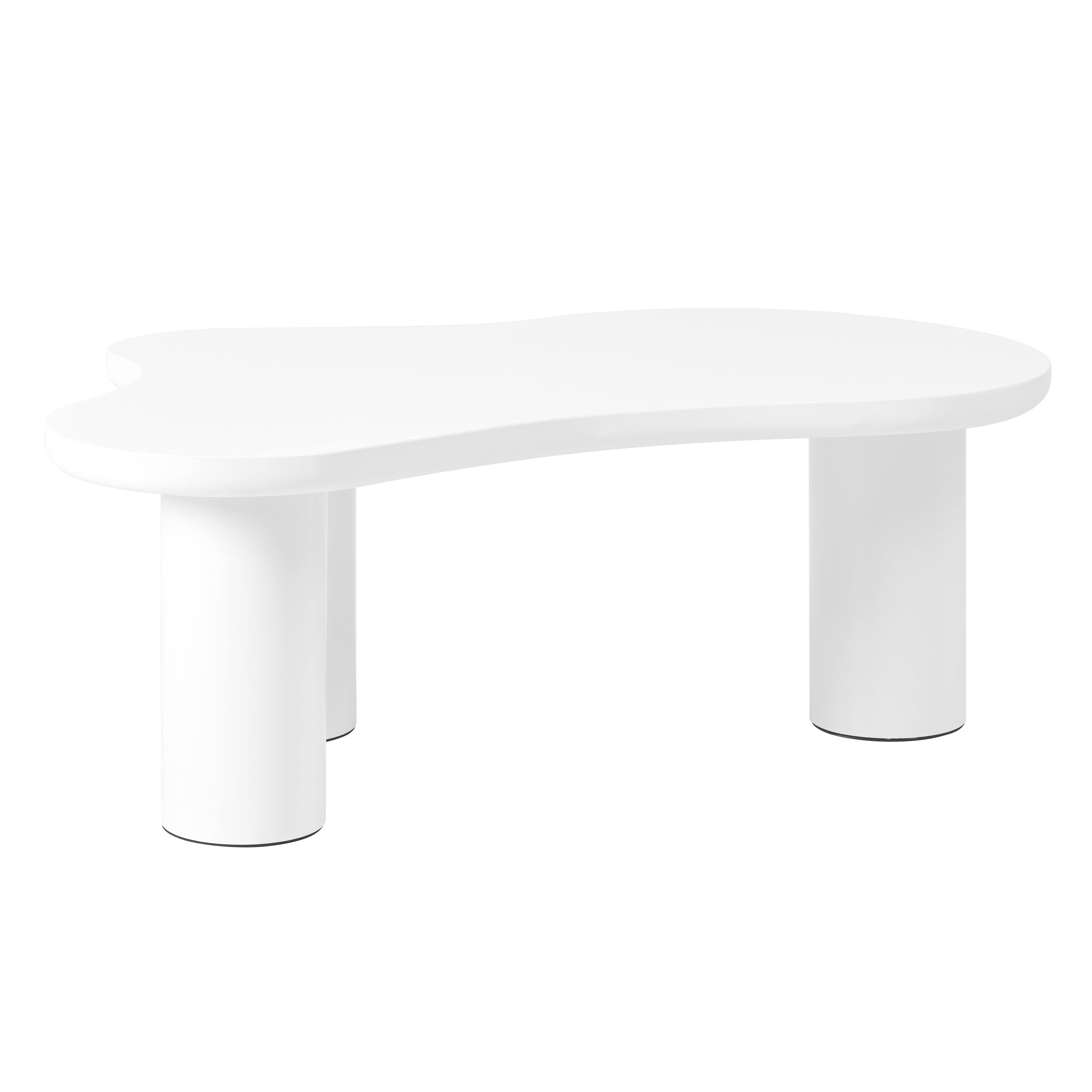Alt View 7. Tiramisubest - Easy Assembly Cloud Coffee Table with 1.5"Thick Tabletop,3 Sturdy Legs,Sleek Center Table with Round Edge,White - White.