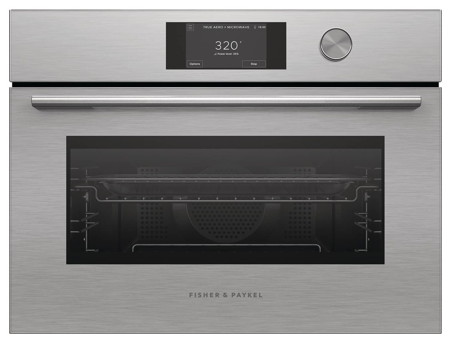 "Fisher & Paykel - 24"" 1.7 Cu Ft Built-in Convection Speed Oven, 5""Touchscreen w/Dial - Compact - Contemporary - Brushed Silver" price history on PriceWatchPro