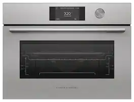Fisher & Paykel - 24" 1.7 Cu Ft Built-in Convection Speed Single Oven, 5"Touchscreen w/Dial - Compact - Contemporary - Brushed Silver