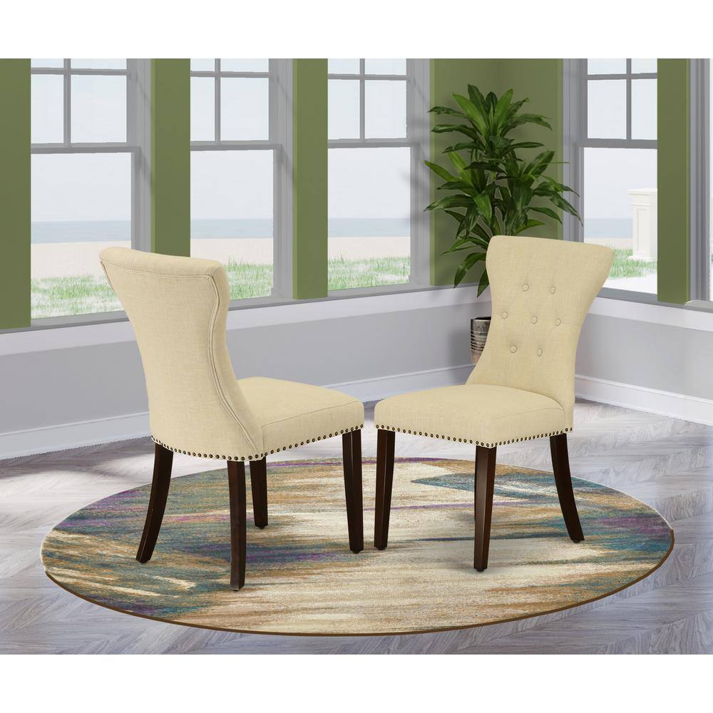 Left. East West Furniture - Dining Chair Mahogany - Brown.