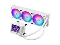 Front. ASUS - Ryujin III 360 ARGB Extreme Cooling Fan/Radiator/Water Block - White.