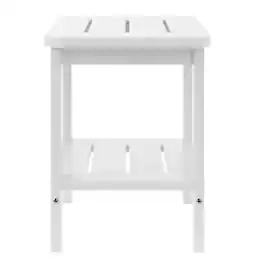 WestinTrends - Aruba 2-Tier Outdoor HDPE Modern Adirondack Square Patio Side Table - White