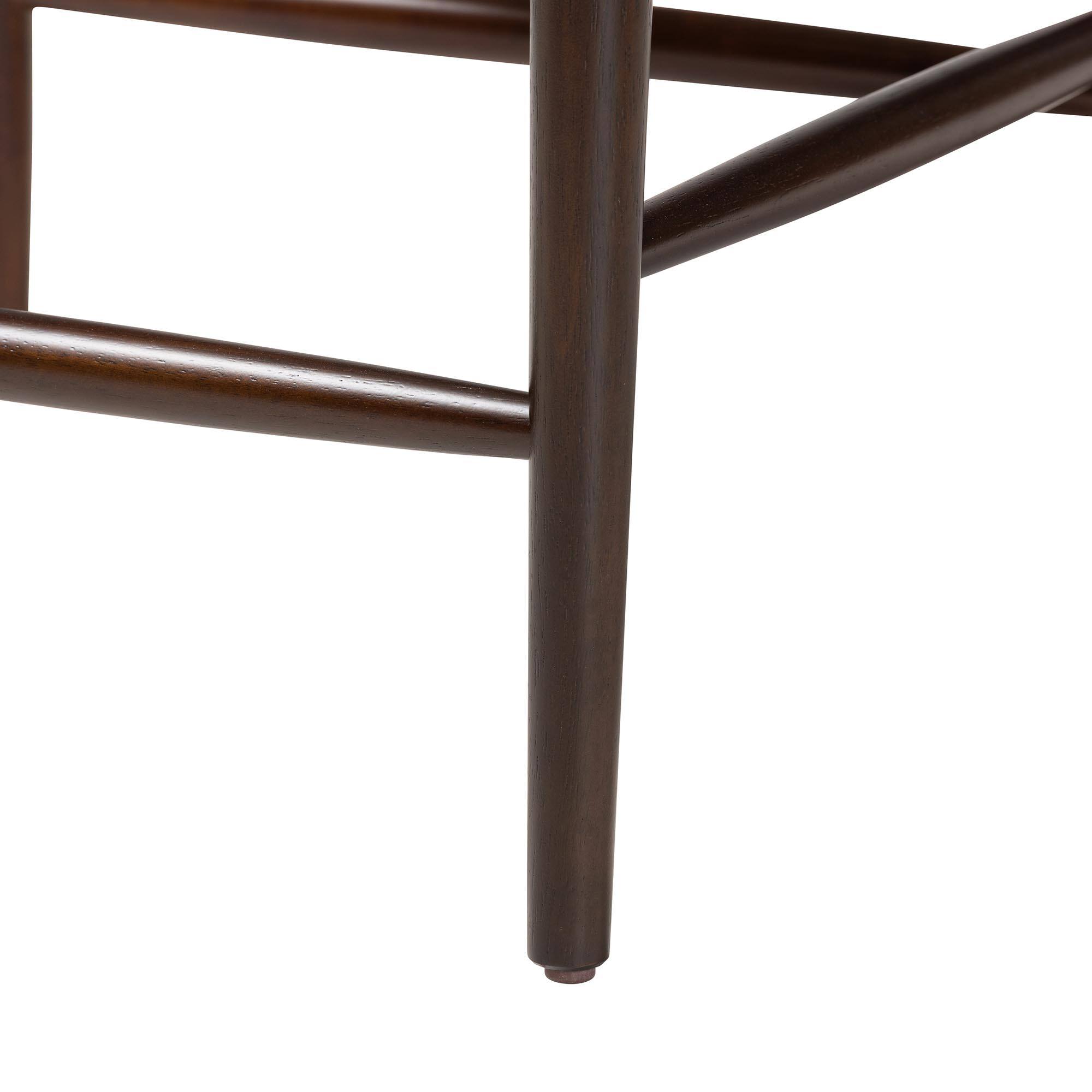 Alt View 1. Baxton Studio - Eira Counter Stool Set of 2- Walnut Wood Frame Counter-height Chair with Curved Backrest and Faux Leather Seat - Black/Walnut Brown.