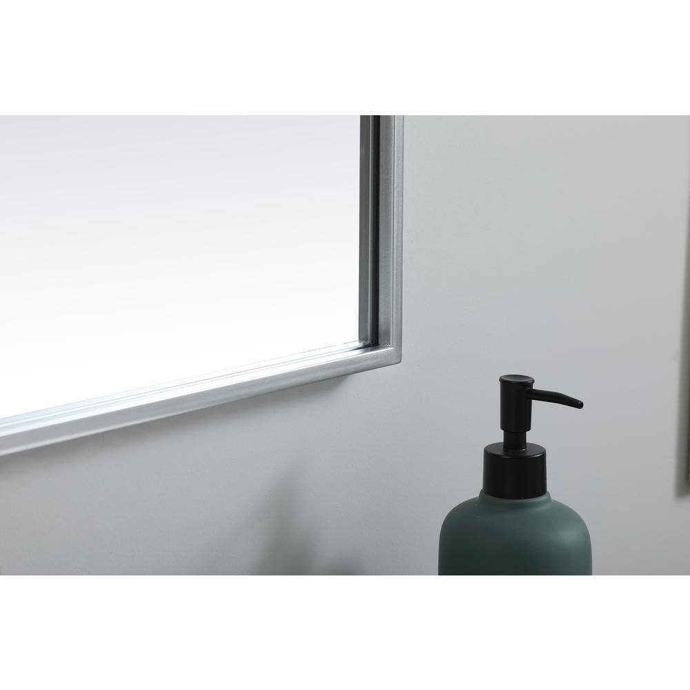 Back. Elegant Decor - Metal Frame Arch Mirror 36x36 Inch in Silver - Silver.