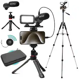 MOVO - USB-C Vlogging Kit for iPhone 15 and up with Fullsize Tripod
