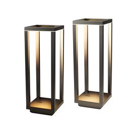 Dawnrise - 2 Pack Rechargeable Cordless Table Lamp with 3 Color and Stepless Dimmable, Water Resistant, Simple Style - Black