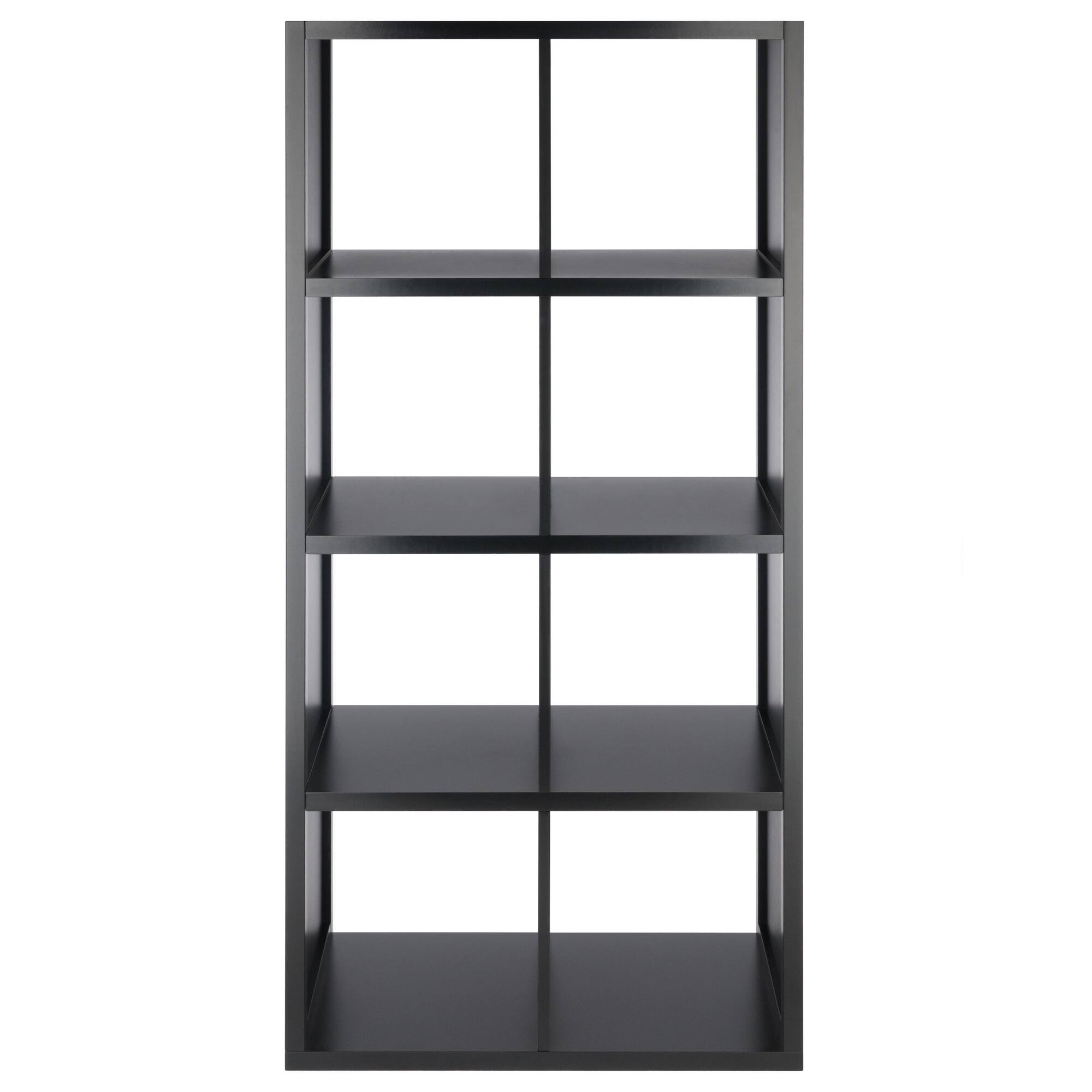 Alt View 3. Winsome Wood - Timothy 4x2 Storage Cube Shelf - Black.