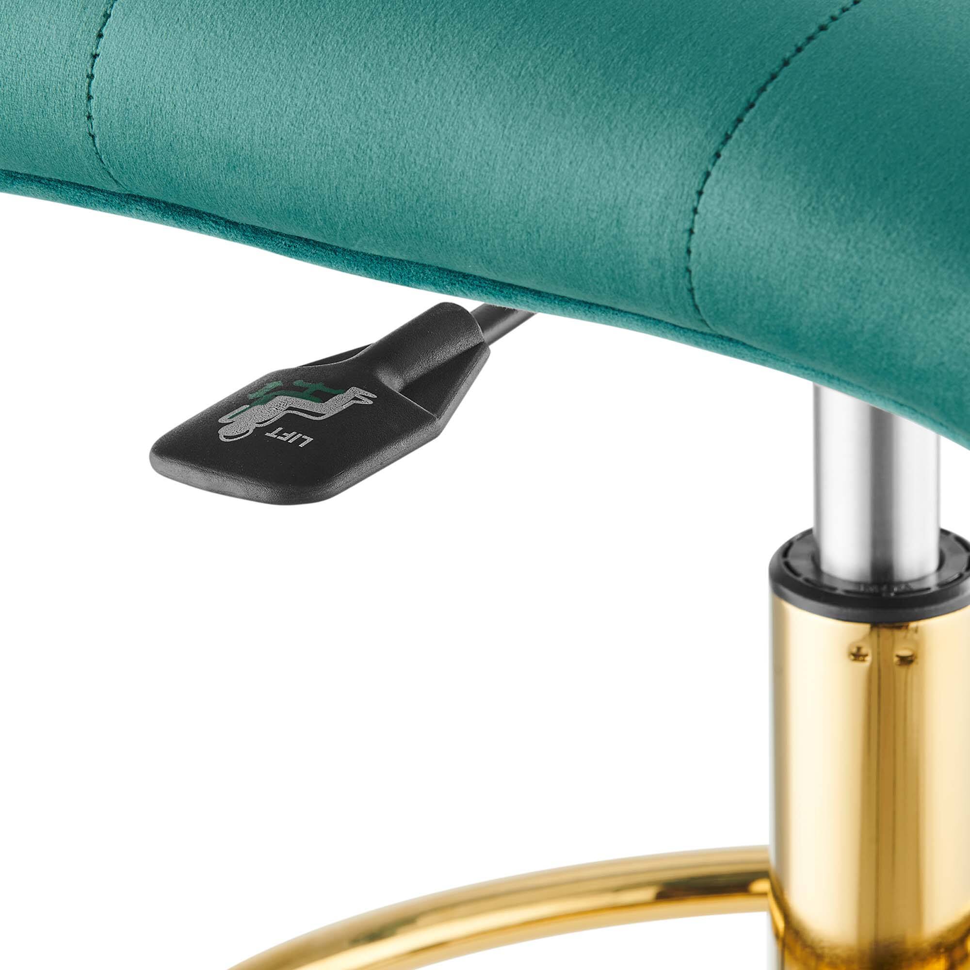 Alt View 2. Modway - Prim Armless Performance Velvet Drafting Chair by Modway - Blue.