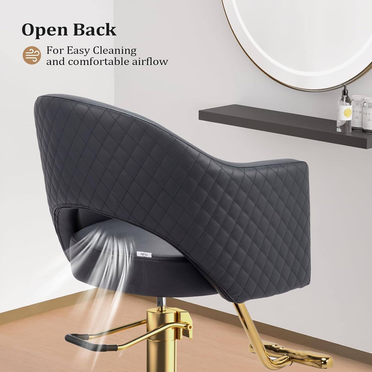 Open Back  
For Easy Cleaning and comfortable airflow