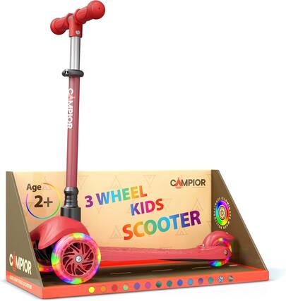 CAMPIOR, CAMPIOR 3 WHEEL KIDS SCOOTER, CAMPIOR LED LIGHT KIDS SCOOTER, Age 2+