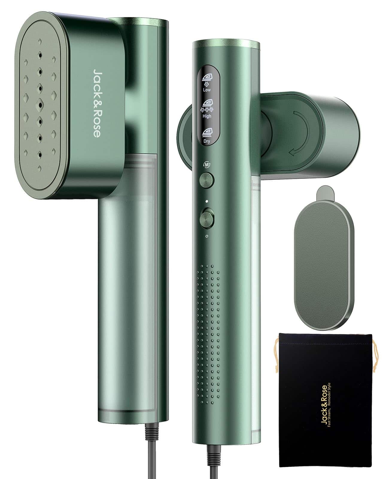 DORLUKFU - Travel Steamer & Iron 2 In 1, Portable Garment Steamer, 15s Heat Up, Large Ceramic Heat Panel, 100-220V for Global