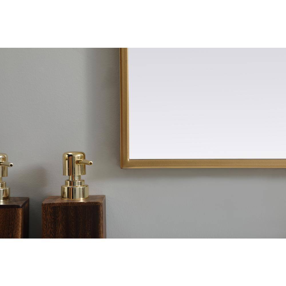 Alt View 4. Elegant Decor - Metal Frame Arch Mirror 36x36 Inch in Brass - Brass.