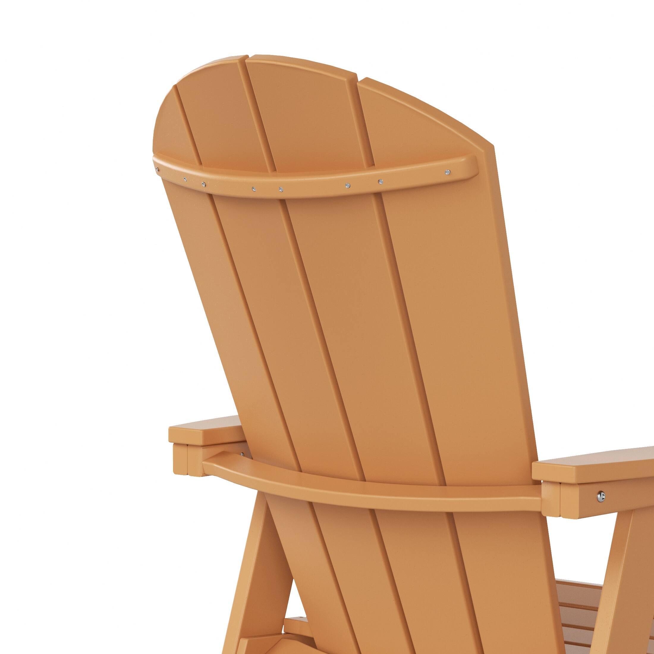 Alt View 7. WestinTrends - WestinTrends Malibu Outdoor Patio HDPE Plastic Adirondack Dining Chair - Teak.
