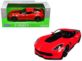 2017 Chevrolet Corvette Z06 1/24-1/27 Diecast Model Car by Welly - Red