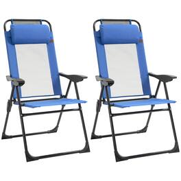 Outsunny - Patio Dining Chairs Set of 2 - Blue