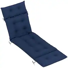 Outsunny - Patio Lounge Chair Cushion, Tufted Thick Outdoor Chaise Lounge Cushion with Ties, 74.8 in. x 22 in. x 4 in - Blue