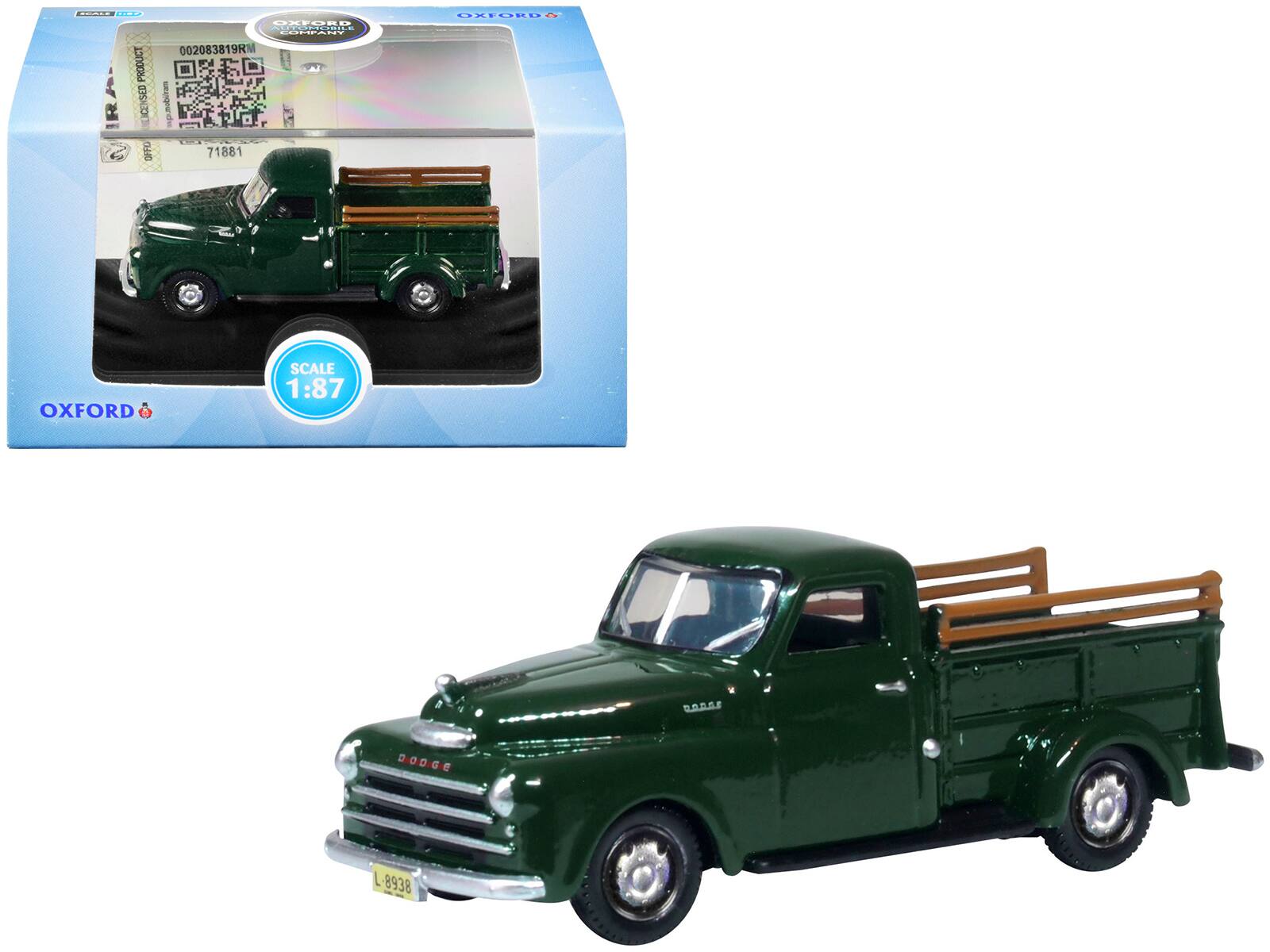 1948 Dodge B-1B Pickup Truck Dark Green 1/87 (HO) Scale Diecast Model Car by Oxford Diecast price history on PriceWatchPro