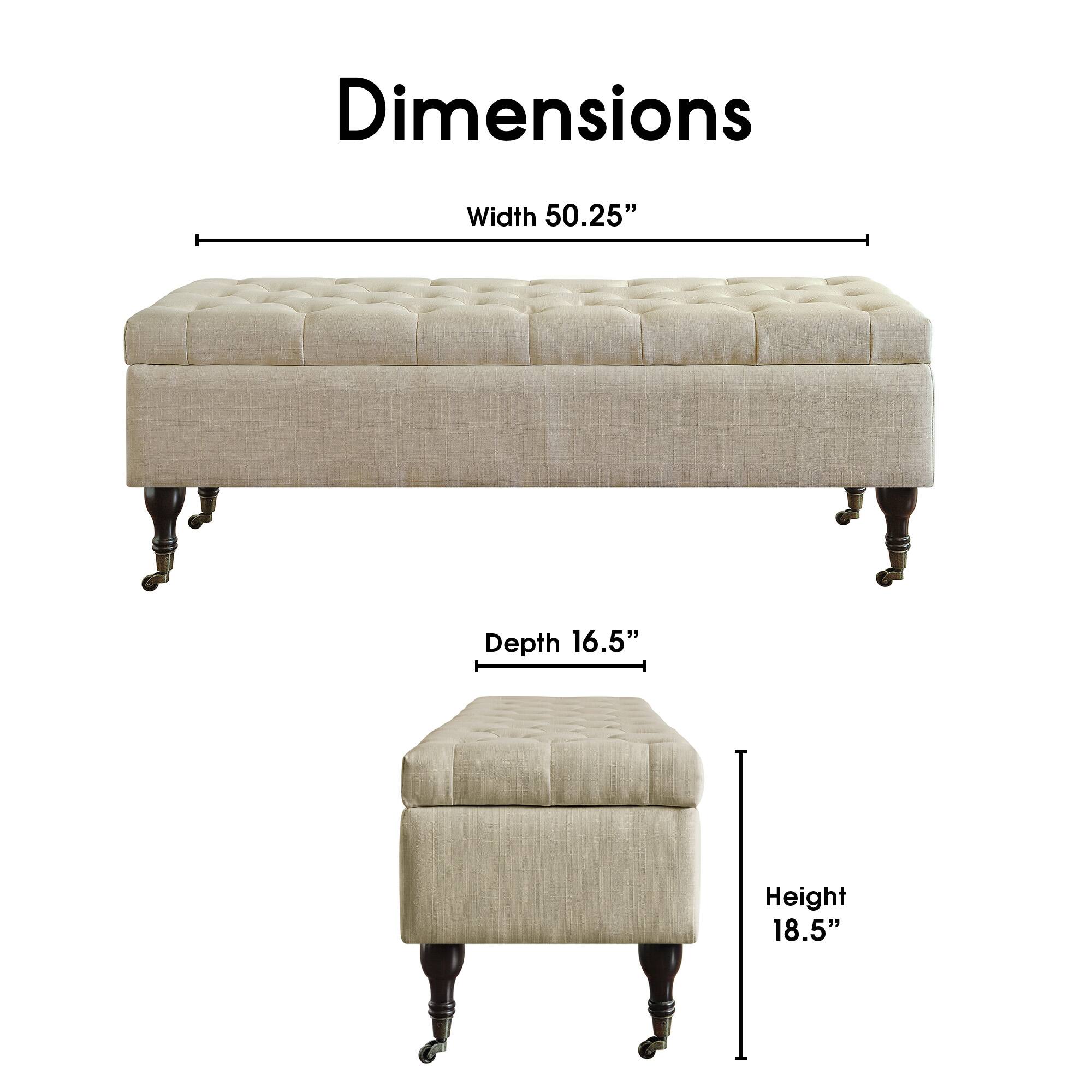 Dimensions: Width 50.25", Depth 16.5", Height 18.5"