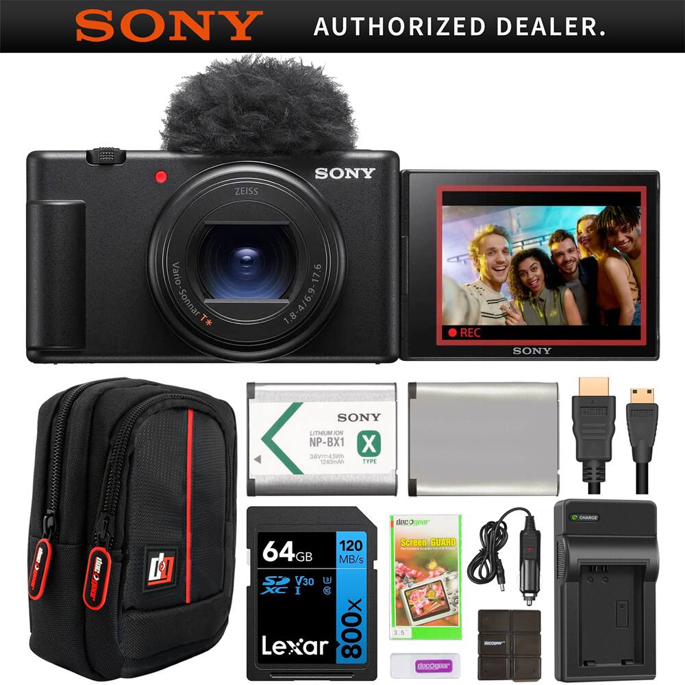 SONY AUTHORIZED DEALER.

ZEISS SONY Vario Sonnar T* 1.8-4/6.9-17.6

SONY LITHIUM ON NP-BX1

64GB 120 MB/s SP V30

XC I G Lexar 800x

doc On Screen GUARD

3.5 BPDCGIN

GIN CNANIE
