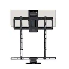 Front. MantelMount - MM700 Premier Fireplace Pull-Down TV Mount-50"-90" & Up To 115 lb TVs, Patented Auto-Straightening & Heat-Sensor Handles - Black.