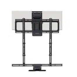 MantelMount - MM700 Premier Fireplace Pull-Down TV Mount-50"-90" & Up To 115 lb TVs, Patented Auto-Straightening & Heat-Sensor Handles - Black