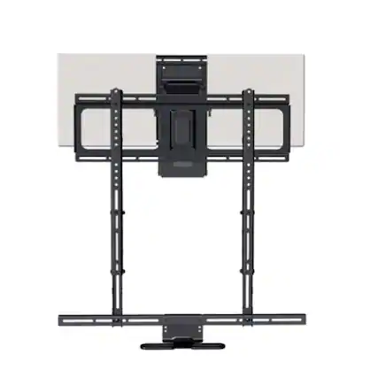 Front. MantelMount - MM700 Premier Fireplace Pull-Down TV Mount-50"-90" & Up To 115 lb TVs, Patented Auto-Straightening & Heat-Sensor Handles - Black.
