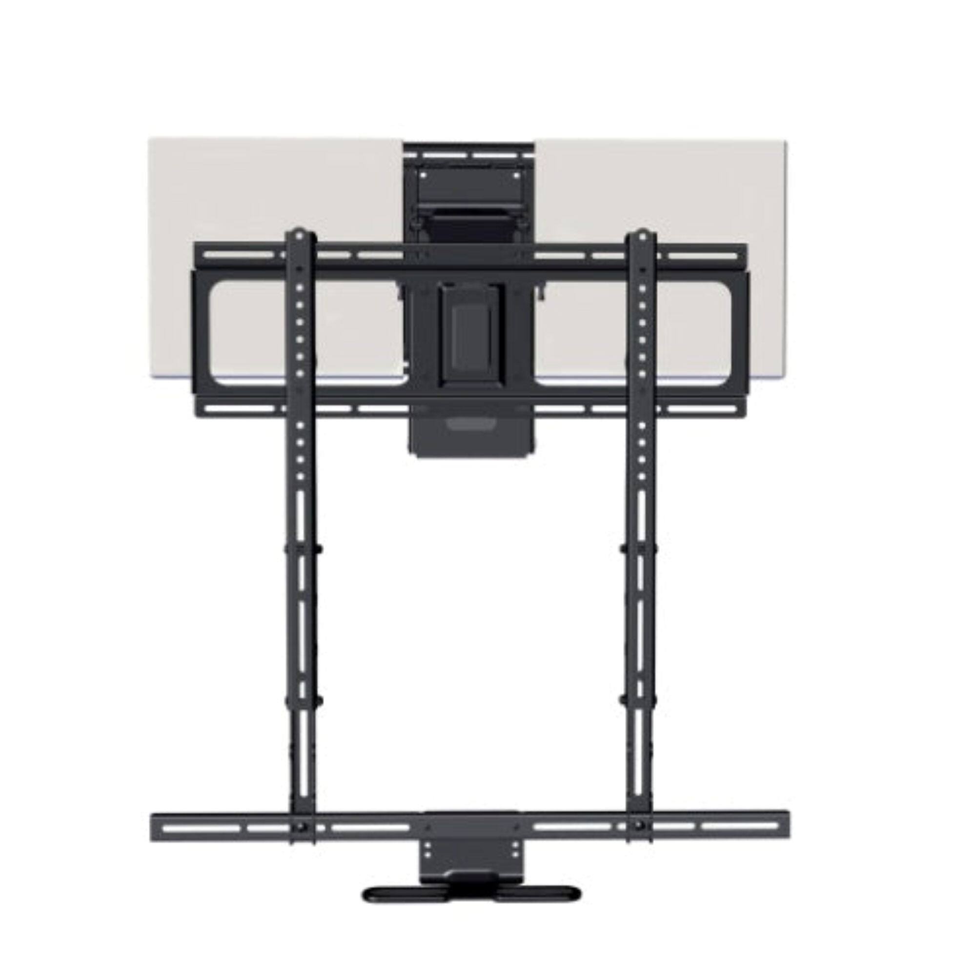 Front. MantelMount - MM700 Premier Fireplace Pull-Down TV Mount-50"-90" & Up To 115 lb TVs, Patented Auto-Straightening & Heat-Sensor Handles - Black.