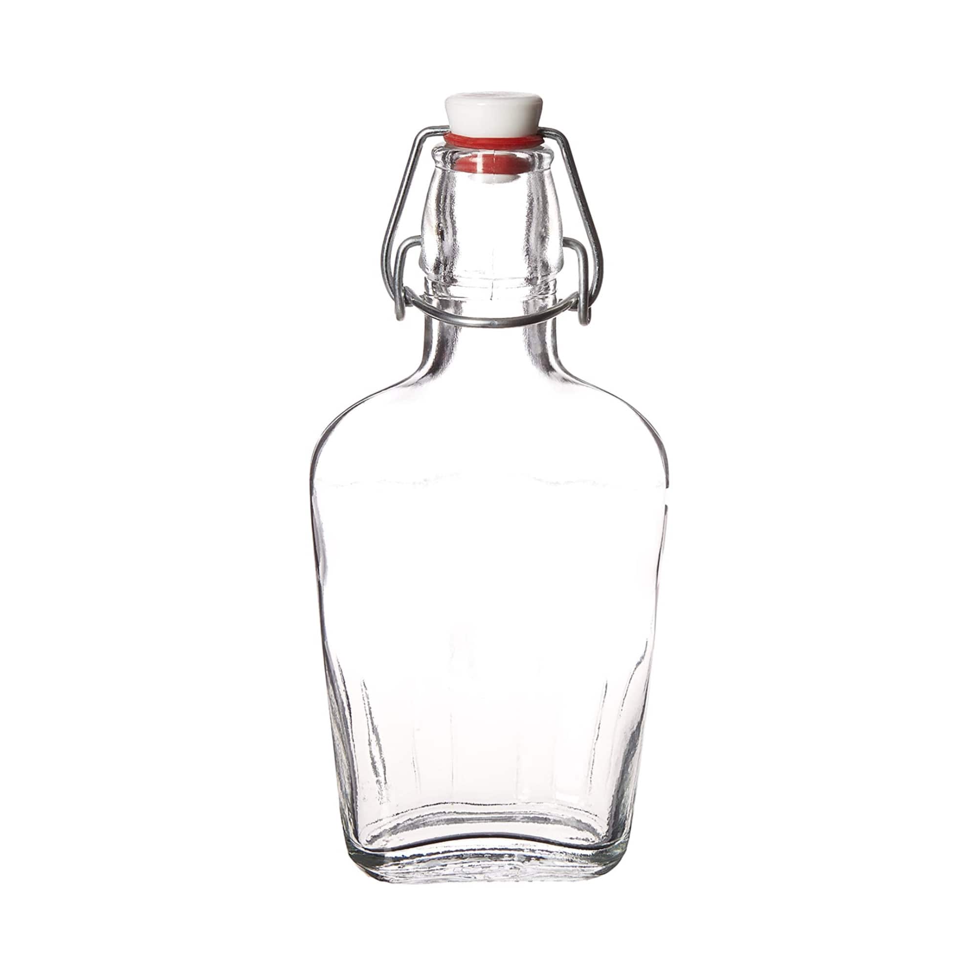 Bormioli Rocco - Fiaschetta Glass Pocket Flask 8.5 oz Reusable Travel Barware - Clear