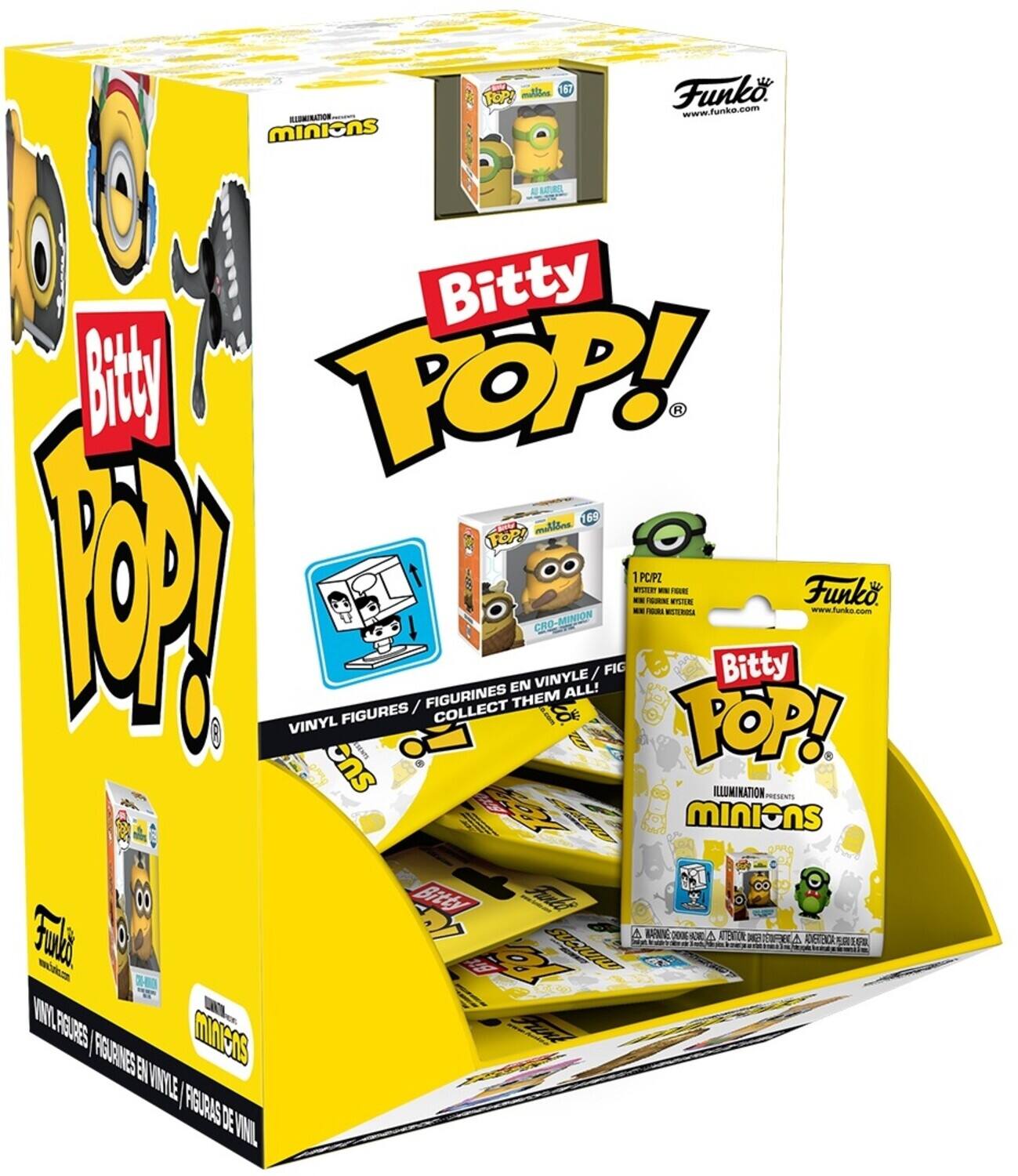 Illumination presents 27 Minions Bitty Pop! Vinyl Figures! / Figurines en Vinyle Relizas de Vinil! 

Funko - www.funko.com

Bitty Pop! Minions

1 PC/PZ

Vinyl Figures / Figurines en Vinyle / Figuras de Vinil

Collect Them All! / Recoge Todas! / Rassemblez-les Tous! / Nimm Sie Alle!

Funko - www.funko.com