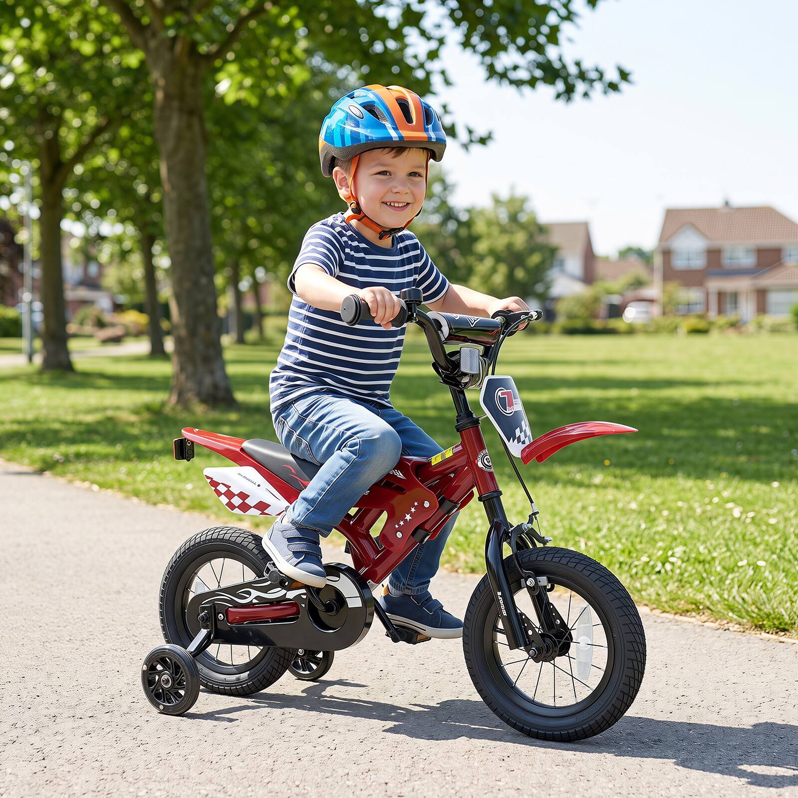 Alt View 1. Costway - Costway 12" Kids Bike with Removable Training Wheels, Dual Brake System for Ages 3-4 Years - Red.