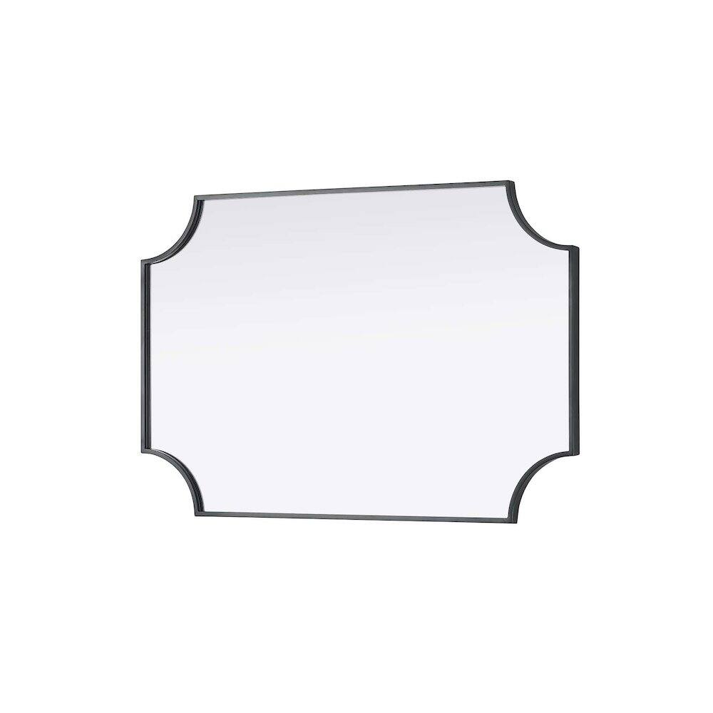 Back. Elegant Kitchen and Bath - Notched Metal Mirror 24x36 inch in Black - Black.