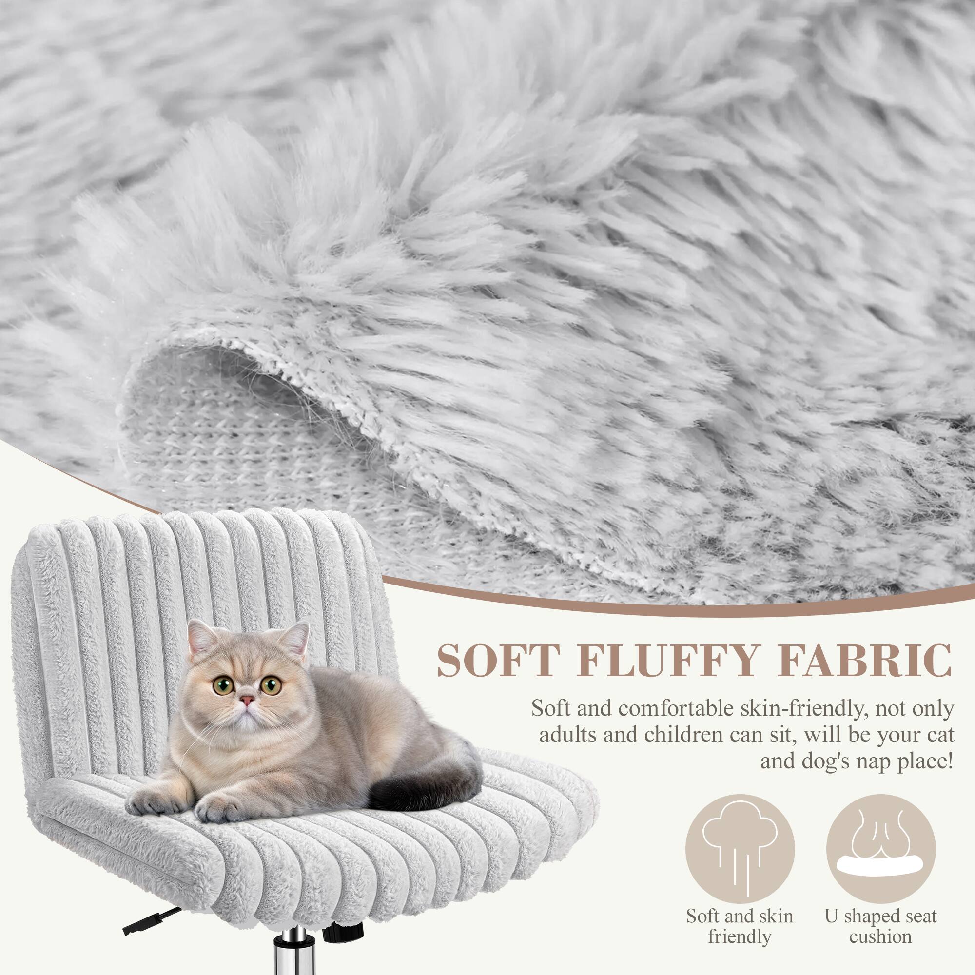 SOFT FLUFFY FABRIC  
Soft and comfortable skin-friendly, not only adults and children can sit, will be your cat and dog's nap place!  
Soft and skin friendly  
U shaped seat cushion