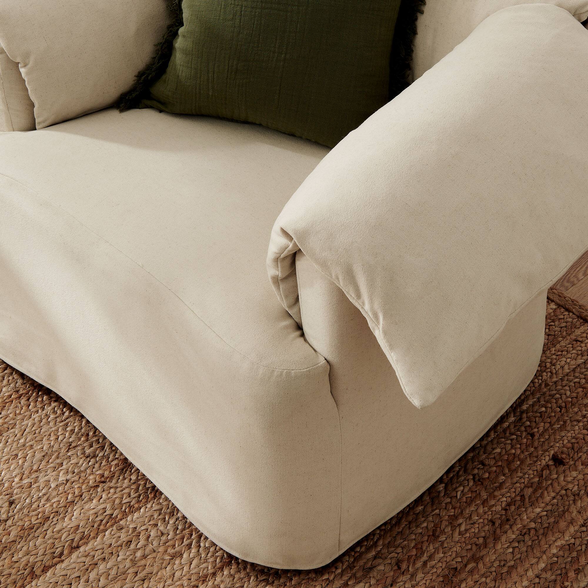 Alt View 1. Modway - Lark Slipcovered Fabric Oversized Armchair by Modway - Linen.