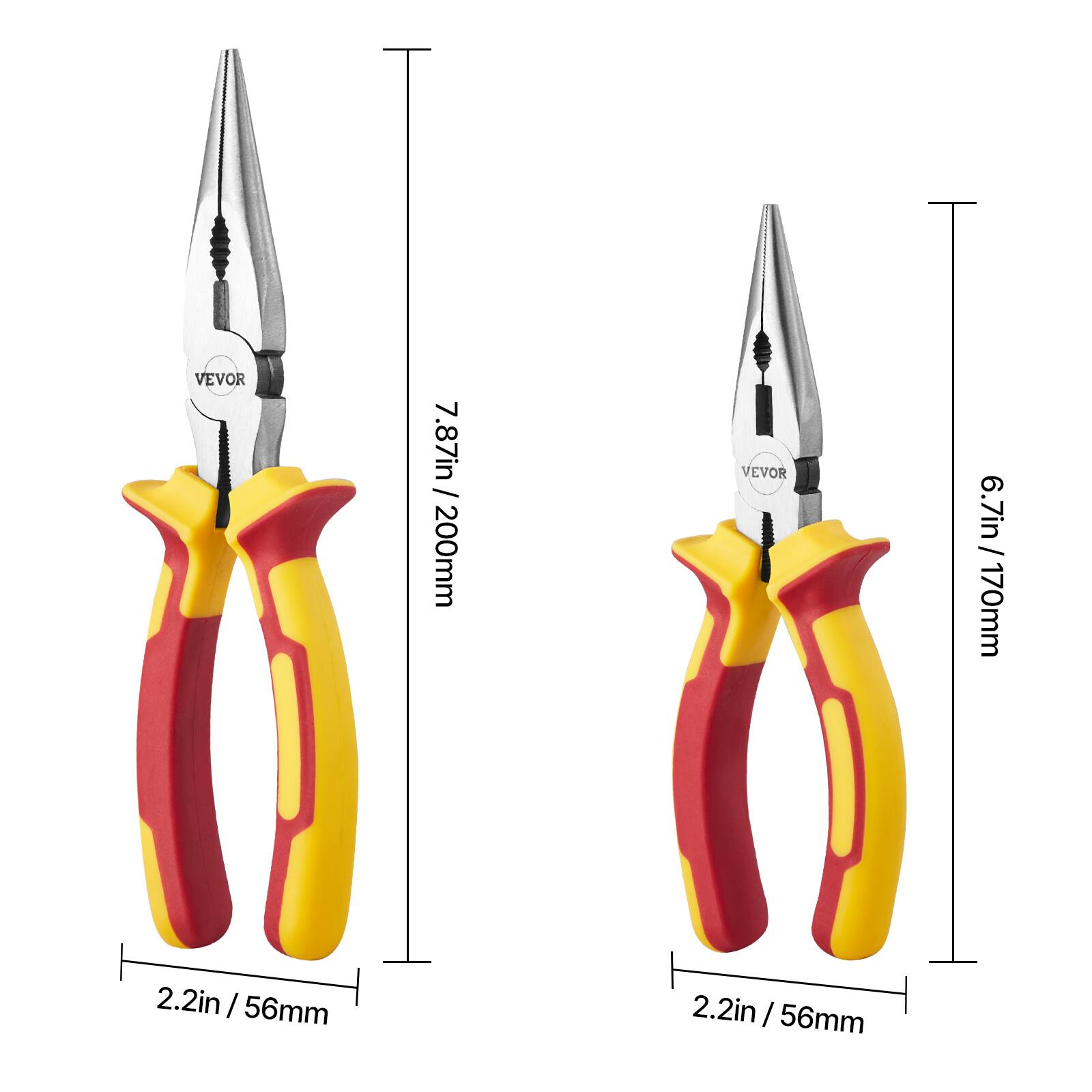 VEVOR 7.87in / 200mm  
VEVOR 6.7in / 170mm  
2.2in / 56mm