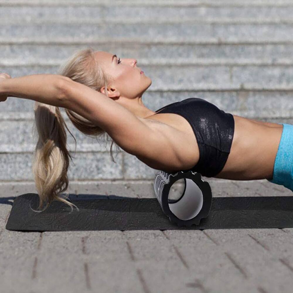 Alt View 5. HolaHatha - HolaHatha High Density Hollow EVA Foam Roller for Muscle Massage Recovery - Black.
